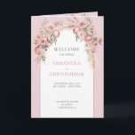 Boho arch blush peonies pampas grass program fold  programme<br><div class="desc">Wedding ceremonies are a significant milestone in people's lives, marked by love, celebration, and the coming together of families and friends. One emerging trend in wedding decor is the use of boho arches adorned with blush peonies and pampas grass, creating a romantic and elegant ambiance. Alongside these decorative elements, the...</div>
