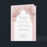 Boho arch blush peonies pampas grass program fold  programme<br><div class="desc">Wedding ceremonies are a significant milestone in people's lives, marked by love, celebration, and the coming together of families and friends. One emerging trend in wedding decor is the use of boho arches adorned with blush peonies and pampas grass, creating a romantic and elegant ambiance. Alongside these decorative elements, the...</div>