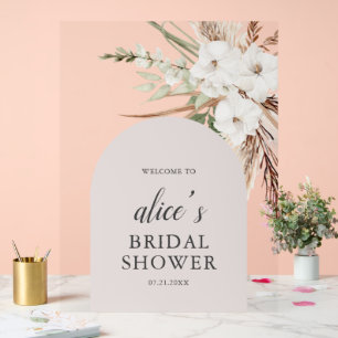 Boho Arch Bridal Shower Welcome Acrylic Sign
