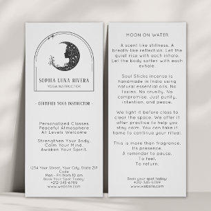 Boho Arch Celestial Crescent Moon Yoga Instructor Rack Card