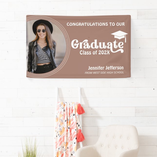 Boho Arch Chic Graduation earth tones decor Banner (Insitu)