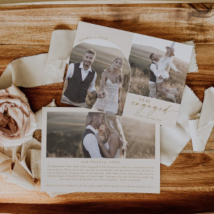 Boho Arch Cream Proposal Story 3 Photo Engagement Announcement