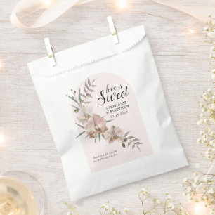Boho Arch Dusty Orchids Love Is Sweet Wedding Favour Bags