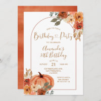 Boho Arch Fall Pumpkin Birthday 30th Party