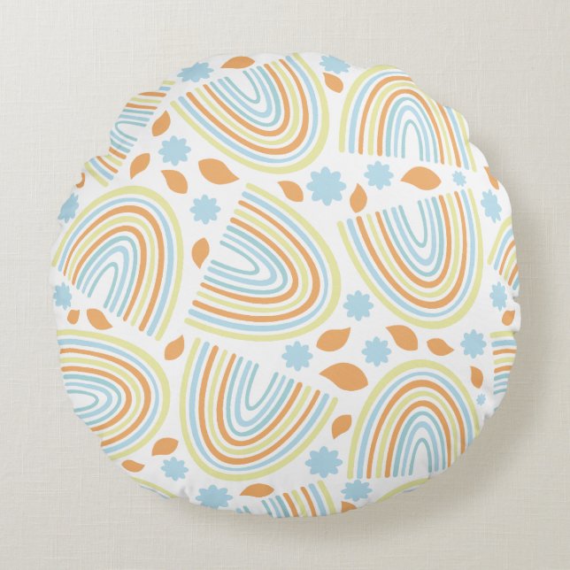 Boho Arch Geometric Pattern Round Cushion (Front)