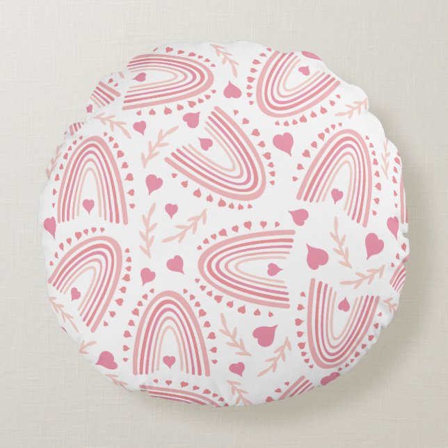 Boho Arch Geometric Pattern Round Cushion (Front)