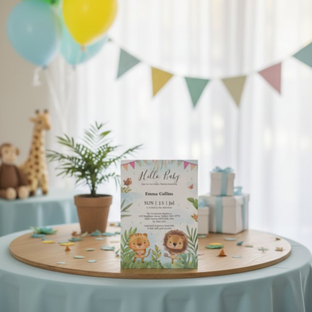 Boho Arch Greenery Woodland Animals Baby Shower Invitation (Creator Uploaded)