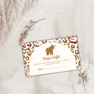 Boho Arch Holy Cow Diaper Raffle Baby Shower Enclosure Card