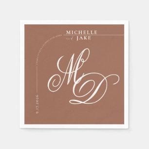Boho Arch Minimalist Calligraphy Script Wedding N Napkin
