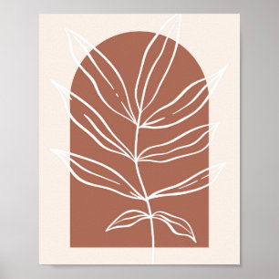 Boho Arch Oversized Botanical Leaf 1 Poster