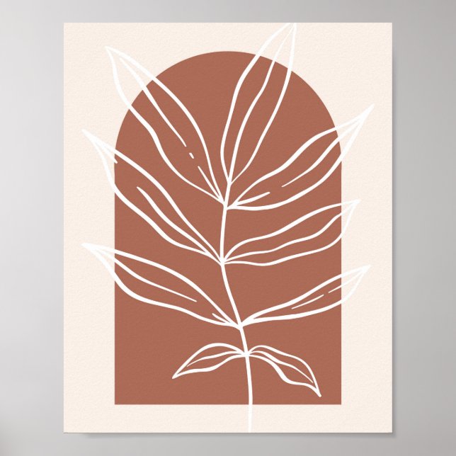 Boho Arch Oversized Botanical Leaf 1 Poster (Front)