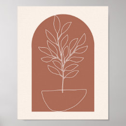 Boho Arch Plant Outline 3 Poster
