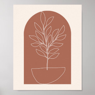 Boho Arch Plant Outline 3 Poster