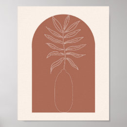 Boho Arch Plant Outline 4 Poster