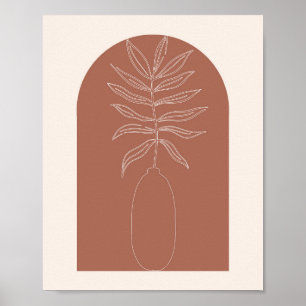 Boho Arch Plant Outline 4 Poster