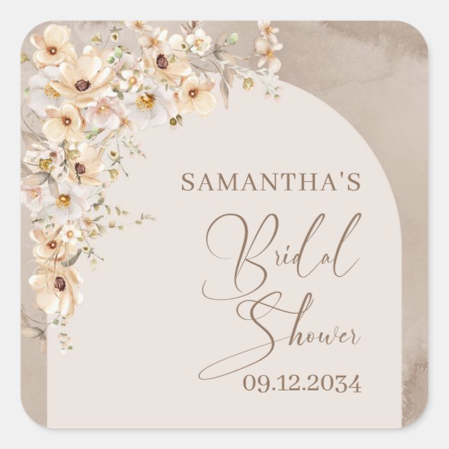 Boho arch summer Wildflower Rustic wedding sticker (Front)