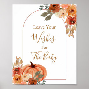 Boho Arch Terracota Baby Shower Wishes for Baby Poster