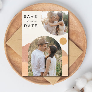 Boho Arch Two Photo Desert Wedding Save The Date