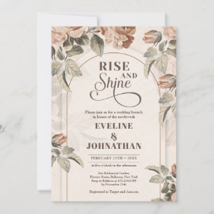 Boho arch vintage terracotta rose Rise and Shine Invitation