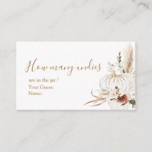 Boho Arch White Pumpkin How Many Undies Enclosure Card