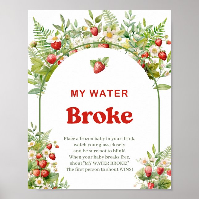 Boho Arch Wild Strawberry My Water Broke game Poster (Front)
