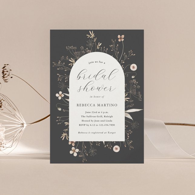 Boho Arch Wildflower Bridal Shower Invitation (Creator Uploaded)