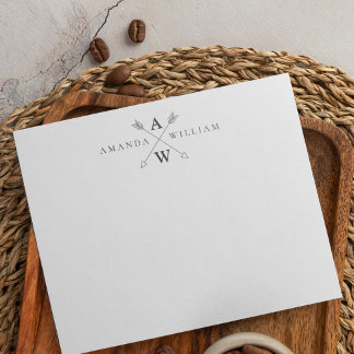 Boho Arrow Casual Couple Stationery Card