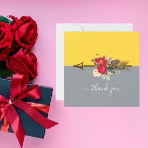 Boho Arrow Colorblock Thank You Card