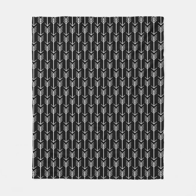 Boho Arrow Pattern Accent  Fleece Blanket (Front)