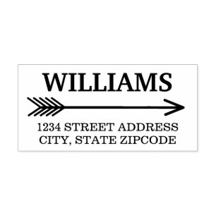 Boho Arrow Return Address Rubber Stamp