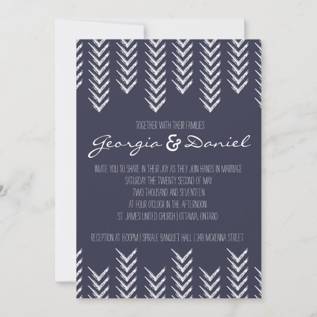 Boho Arrowhead Wedding Invitation (Front)