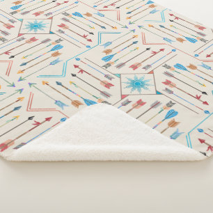 Boho Arrows and Sun V11 ID748 Sherpa Blanket