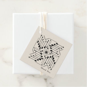 Boho Arrows and Sun V12 Sq ID748 Favour Tags