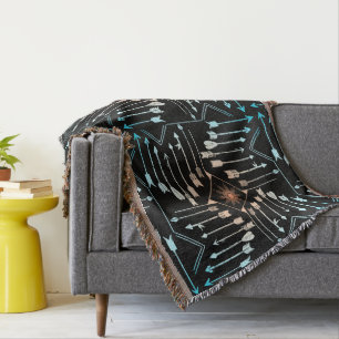 Boho Arrows and Sun V1 ID748 Throw Blanket