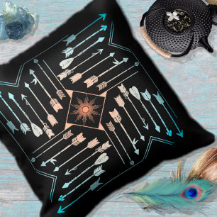 Boho Arrows and Sun V1 Sq ID748 Cushion