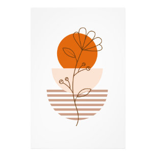 Boho art flower at sunset photo print