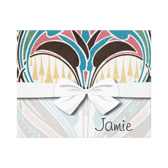 boho art nouveau chic abstract design canvas print