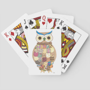 Boho Art Playing Cards Large Owl #1