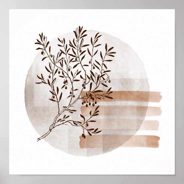 Boho Art Style Foliage Poster (Front)