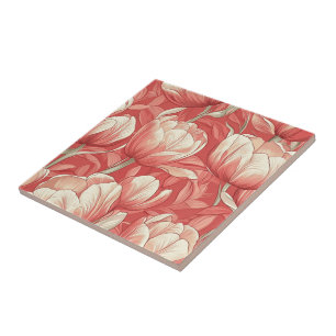 Boho Art Tulip Ceramic Tiles For Cosy Interior