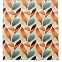 Boho artistic orange blue black leaves