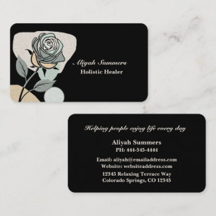 Boho Artistic Rose Meditative Business Card