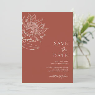 Boho Australian Native Waratah Protea Save The Date