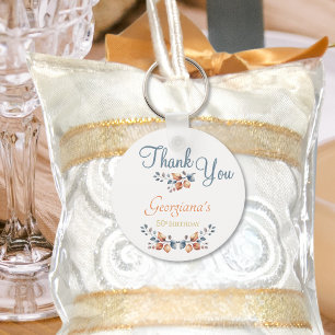 Boho Autumn 50th Birthday Thank You Keychain