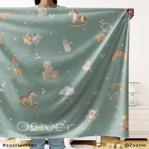 Boho Autumn Baby Shower Fleece Blanket