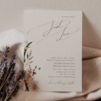 Boho Autumn Beige Nothing Fancy Just Love Wedding