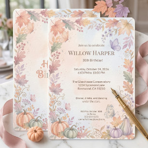 Boho Autumn Birthday Invite