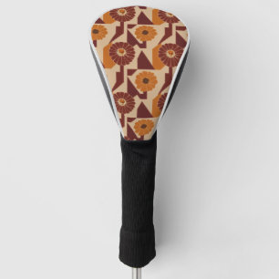Boho Autumn Botanical Floral Pattern Golf Head Cover