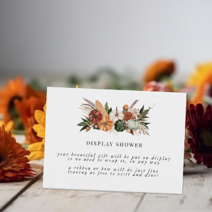 Boho Autumn Bridal Shower Display Shower Enclosure Card