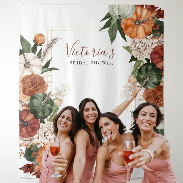 Boho Autumn Bridal Shower Photo Booth Backdrop Tapestry (Creator Uploaded)